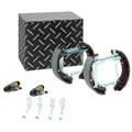 RIDEX 3859B0019 Bremsensatz Trommelbremse Bremsbacken Set mit Radbremszylinder Hinten Kompatibel mit VW POLO 9N Polo Schrägheck 6R1, 6C1 GOLF III 1H1 GOLF II 19E, 1G1 up! Schrägheck 121, 122, BL1, BL2