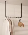 Metallbude Kleiderstange RUBI Schwarz - Eckige Garderobe mit Deckenmontage - Decken Kleiderstange - Kratz-, Stoß- & Schlagfest - 60x100 cm