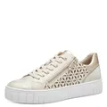 MARCO TOZZI Damen Sneaker flach mit Reißverschluss Vegan, Gold (Dune Met Comb), 38 EU