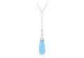 Cavill Silberkette Azur Blauer Quarz Rhodium Silber Halskette (1-tlg)