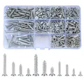 Selbstschneidende Schrauben Set M3 M4 M5 verzinkt, Flachkopf, Heimwerker, 537...