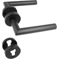 Ms Beschläge - Türgriff Türklinke Türdrücker Türbeschlag Edelstahl Schwarz Matt Black Line Soft Profilzylinder
