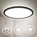 LED Panel Ø42 cm - 22W, 3000lm, flach, backlight, neutralweiß, schwarz