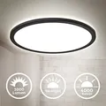 B.k.licht - Led Panel Ø42 Cm - 22w, 3000lm, Flach, Backlight, Neutralweiß, Schwarz