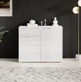 HBZ Kommode Spice weiß hochglanz, BxHxT 100x80x40 cm, Kommode mit 1 Tür, 4 Schubkästen und 1 Einlegeboden