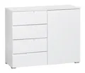 Kommode Sideboard Schrank Schubladenkommode weiß Hochglanz 4 Schubladen