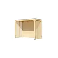 Karibu Promajna small Pavillon halb mit Rückwand und 2 Lamellenwänden