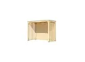 Karibu Promajna small Pavillon halb mit Rückwand und 2 Lamellenwänden
