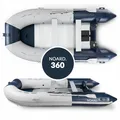 NOARD 3,60 Meter Schlauchboot mit Aluboden Blau/Grau Paddelboot Ruderboot
