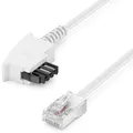 deleyCON 6m Routerkabel TAE-F auf RJ45 (8P2C) Anschlusskabel Kompatibel mit DSL ADSL VDSL Fritzbox Internet Router an Telefondose TAE - Weiß