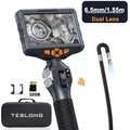 TESLONG TD500 6.5MM Dual Lens Articulating Borescope 5 Inch IPS Two Way 210°