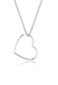 Elli Kette mit Anhänger Herz Anhänger Liebe Cut Out Schmuck Geschenk 925 Silber, Herz