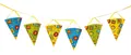 folia Schultüten Dekokette Schulanfang Girlande 6 kleine Schultüten bunt Party