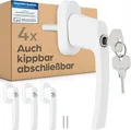 Prowiste 4 Abschließbare Fenstergriffe Weiß - 𝗞𝗶𝗻𝗱𝗲𝗿𝘀𝗶𝗰𝗵𝗲𝗿 - Einfache Montage - Mit 8 universalen Schlüsseln - Zuverlässiger Schutz