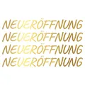 Finest Folia 4X Neueröffnung Schriftzug Set Aufkleber für Schaufenster Laden Geschäft Fenster Sticker Werbung selbstklebend wetterfest KX046 (Motiv 02, Gold Metallic)