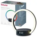Beurer WL 65 Wake Up + Charge Lichtwecker, Nachttischlampe mit Ladefunktion für Smartphones, Wecker mit Simulation des Sonnenaufgangs für sanftes Aufwachen, dimmbares Nachtlicht mit Farbwechseloption