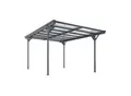Juskys Carport mit Flachdach 5x3 m – freistehende Überdachung aus Aluminium mit Doppelstegplatten