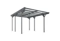 Juskys Einzelcarport, BxT: 305x503 cm, 217 cm Einfahrtshöhe, Flachdach mit UV Schutz, hohe Wind und Schneelast