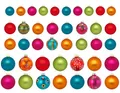 Creativery Weihnachtskugeln Glas 4-8cm mit Motiv 40er Set in Kartonbox - Bunte Christbaumkugeln - einfarbige und gemusterte Weihnachtsbaumkugeln Mille Fiori Mix