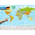 Weltkarte XXL Poster im Riesenformat mit Fahnen & Flaggen - Top Qualität 140x100cm (1 Stück)