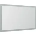 Spiegel 100x53cm mit LED Beleuchtung, Badspiegel, Touch Bedienung - Weiß