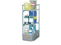 Fassregal Typ 120 Variante 1 CEMO, mit Gitterrostauflage für Kleingebinde, B 450 x H 1310 x T 820 mm