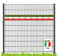 zaunzu Sichtschutzstreifen Fanartikel Italien für Doppelstabmatten Akzentstreifen, (1 Set, PP Laserstreifen Zaun), Italien Landesfarbe