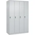 CP-Möbel Spind Classic PLUS, lichtgrau, 4 Abteile, mit Drehriegelschloss, 120 x 185 cm