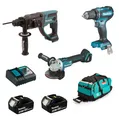 Makita Combo Set 18V Akku Handwerker 18V Combo Kit DGA504 DHR202 DDF485 7tlg.