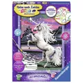 Ravensburger 28563 - Magisches Einhorn - Malen nach Zahlen Glitzer Mädchen