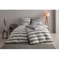 Wendebettwäsche OTTO PRODUCTS "Big Stripe", grau (grau, weiß), B/L: 155cm x 220cm, , Renforcé (Bio-Baumwolle), B/L: 80cm x 80cm, Renforcu00e9 (Bio-Baumwolle), Obermaterial: 100% Baumwolle, Bettwäsche, 100% Bio-Baumwolle GOTS zertifiziert, Streifen-Design in Melange-Optik