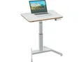 Schreibtisch LEITZ Ergo, Rechteck, elektrisch höhenverstellbar, T-Fuß, Memory-Funktion, USB-Anschlüsse, Kabelhalter, B 800 x T 600 x H 650-1300 mm, weiß/weiß