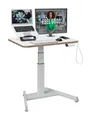 LEITZ Ergo Compact Workstation Kleiner Elektrischer höhenverstellbarer Sitz-/Steh-Schreibtisch, 80 x 60 cm, Stehpult belastbar bis 80 kg, Mit Aufsteherinnerung, Für Büros & Home Office, Weiß, 65340001