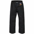 Bay Defence Kampfsporthose Hose lang Schwarz 12 Unzen 100% Baumwolle verstärkte Knieeinsätze Karate Krav MAGA Judo BJJ SV Ju Jutsu für Erwachsene Kinder Damen Herren Mädchen Jungen Größe L (180)