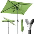 Sekey Aluminum Sonnenschirm mit Kurbel Rechteckig 210 x 140cm Gartenschirm Knickbar Marktschirm Garten Balkon Terasse Sonnenschutz UPF50+