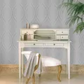 Grandeco A17703 Kismet Damast Glitzer Hervorgehoben Tapete IN Silber