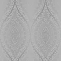 Grandeco A17703 Glitzer Hervorgehoben Tapete IN Silber Kismet Damast