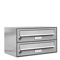 2er Premium Edelstahl Briefkasten Anlage 2 Fach Wandbriefkasten A4 Postkasten