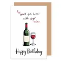Edition Seidel Premium Geburtstagskarte mit Umschlag. Glückwunschkarte Grußkarte Karte Geburtstag Happy Birthday Spruch Frau Mann Wein lustig (G3670 SW024)