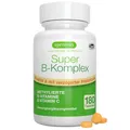 Igennus Methylierter Super B-Komplex, hochdosiert, 180 magensaftresistente Tabletten & volles Spektrum an B-Vitaminen für Energie und Stimmung, Vitamin C, Clean Label, vegan