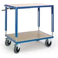 Tischwagen 2 Ladeflächen L1090xb700mm Enzianblau Trgf.400 Kg Höhenv.rollcart