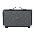 GPO Westwood Retro 25 Watt Lautsprecher mit Subwoofer, Cinch-Eingang, Bluetooth mit Retro-Gitter und Tragegriff - Schwarz