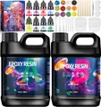 ZHHGOO Epoxidharz Set Anfänger 1016 ml,Glasklar Resin harz Gießen Set,Harz Gießen Zubehör mit Glitzer, Holzstäbchen, Messbecher, Epoxidharz Anfänger Set für Handwerk, Kunstprojekt