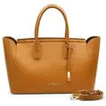 ATELIERS SAINT GERMAIN Leder-Henkeltasche in Camel - (B)35 x (H)24 x (T)19 cm
