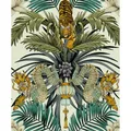 Wilson Belgravia Tapete Blumen Blätter Chinesischer Drache Oriental Tiger Creme