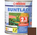 Wilckens Farben Acryl-Buntlack Buntlack 2in1 Lack, seidenmatt, Nussbraun RAL 8011, 750 ml