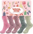 5 Paar Thermosocken Damen, Wollsocken, Warme Wintersocken Damen, Dicke