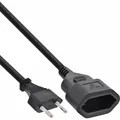 InLine® Euro-Verlängerung, Eurostecker an Eurokupplung, schwarz, 0,2 m