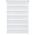 Doppelrollo Easyfix, GARDINIA, halbtransparent, mit Bohren/ohne Bohren, freihängend, segmentweise gewebter Stoff weiß 60 cm x 150 cm