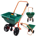 GARDEBRUK® Streuwagen 25L Streumenge einstellbar große Räder Saatgutstreuer Düngerstreuer für Salz Dünger Rasen Split Saatgut